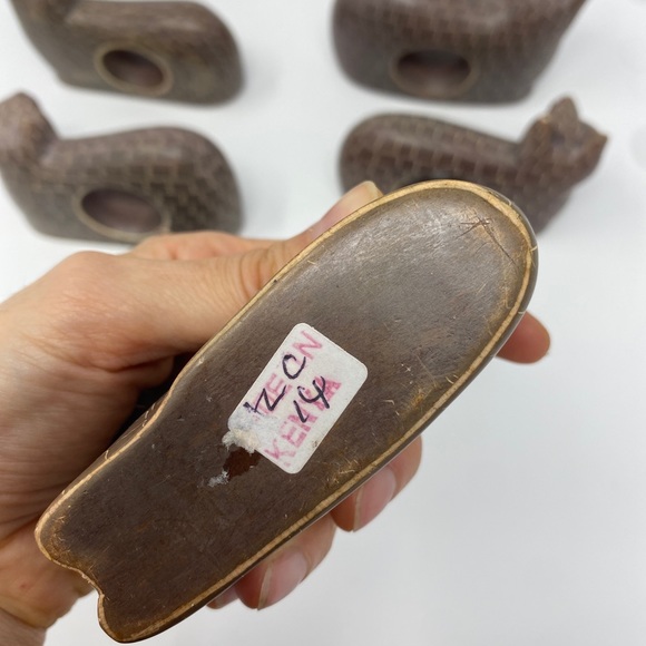 Vintage Sandstone Hand Carved Napkin Rings Set of 8 Made in Kenya - Picture 9 of 9